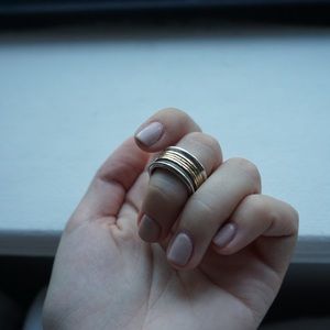 Sterling silver and 14k gold ring